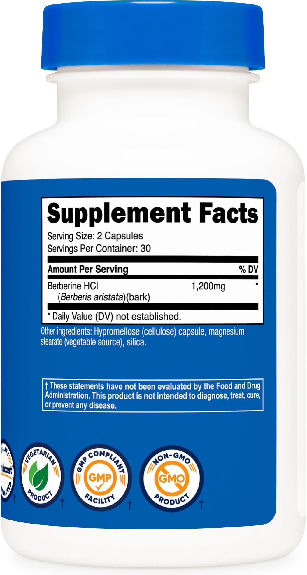 Nutricost Berberine HCl 1200mg | 60 Vegetarian Capsules | Gluten Free & Non-GMO