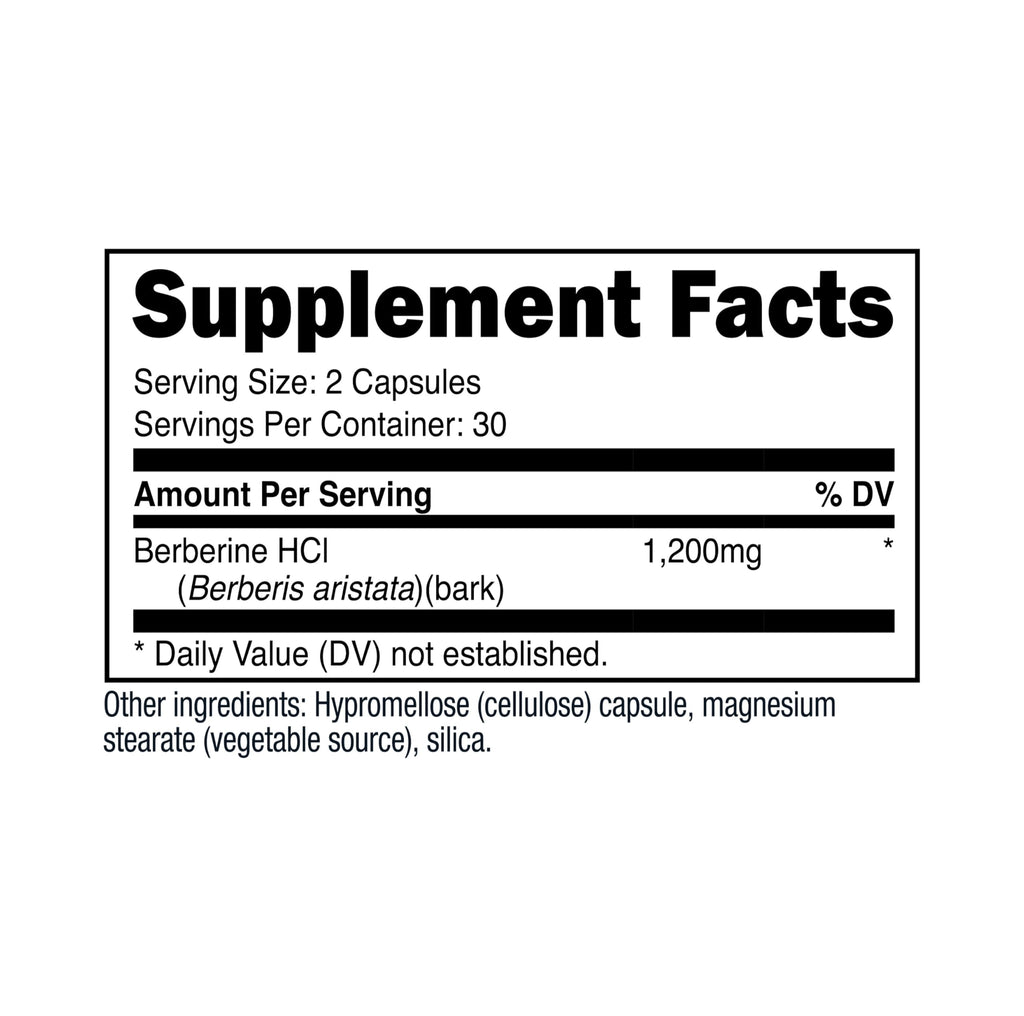 Nutricost Berberine HCl 1200mg | 60 Vegetarian Capsules | Gluten Free & Non-GMO