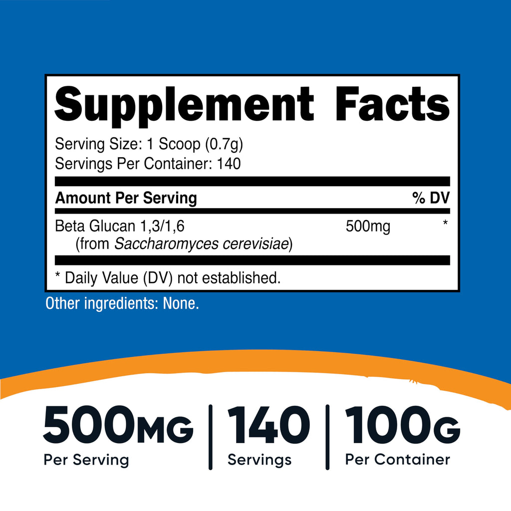Nutricost Beta Glucan Powder 100g | 1,3/1,6 | Non-GMO