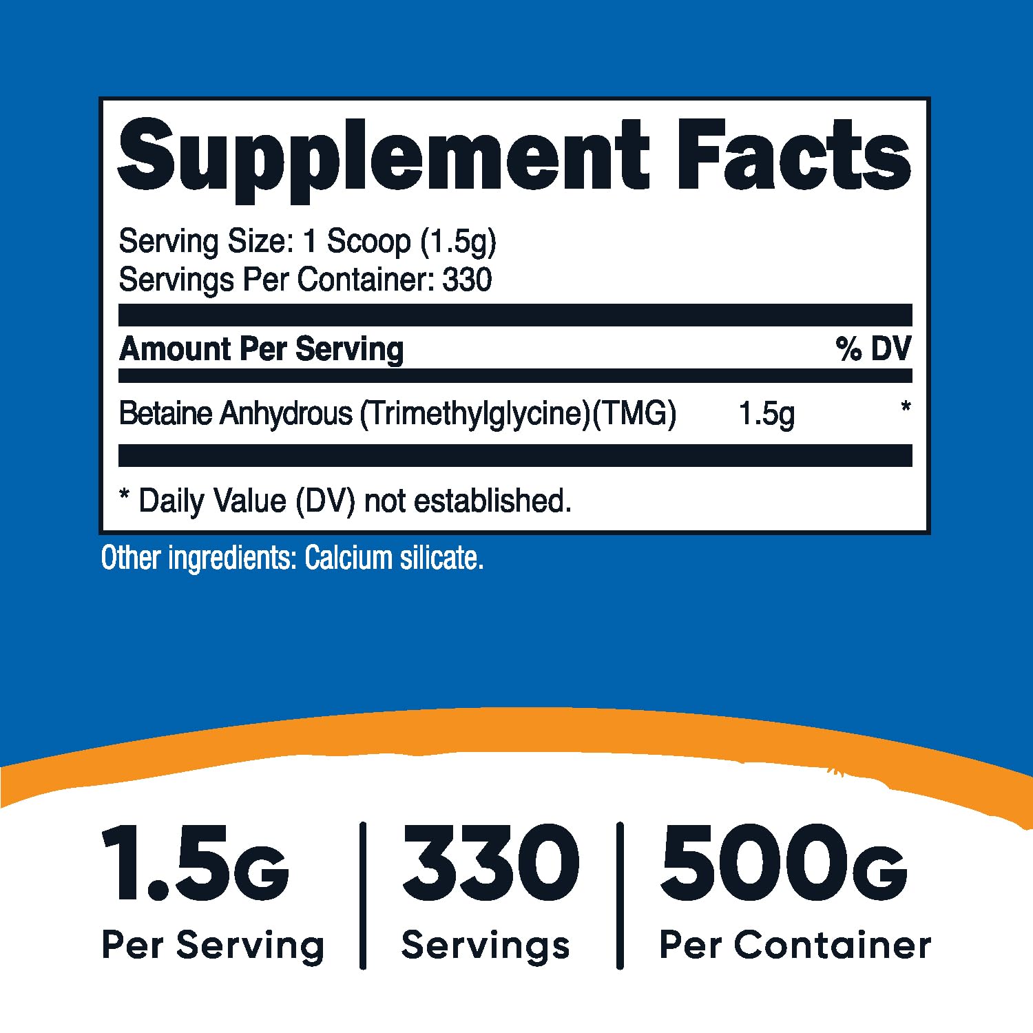 Nutricost Betaine Anhydrous (TMG) Powder 500 Grams