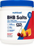 Nutricost BHB Salts Drink Mix Fruit Punch – 30 Servings, 5 g BHB per Serving, 0 g Total Sugars, Vegetarian