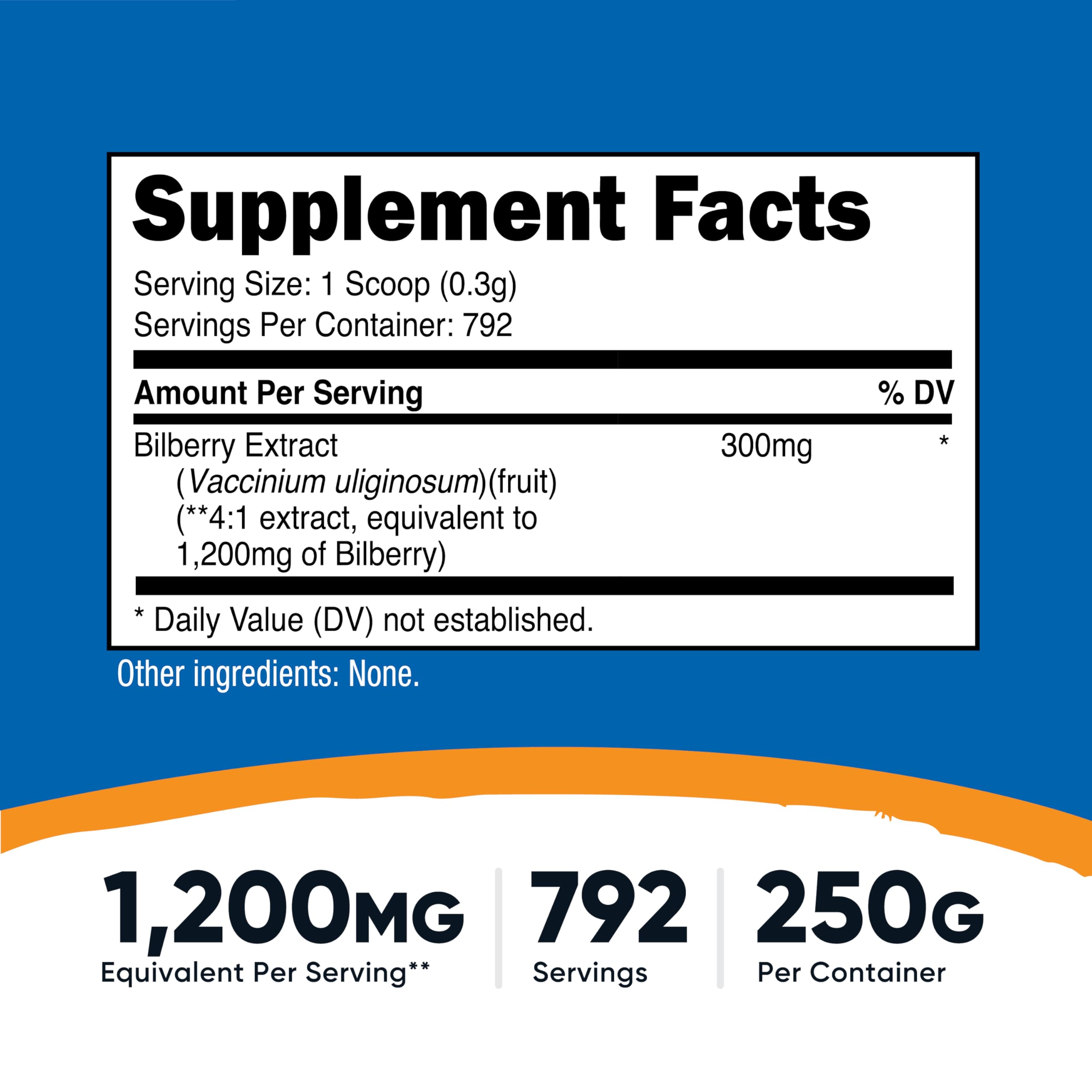 Nutricost Bilberry Powder 250g - 4:1 Bilberry Extract, Gluten Free, Non-GMO
