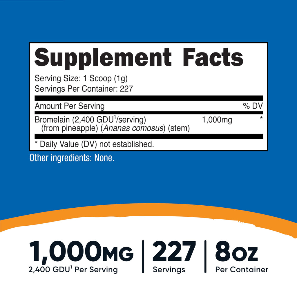 Nutricost Bromelain Powder 8 OZ - Non-GMO, Vegetarian, Gluten Free