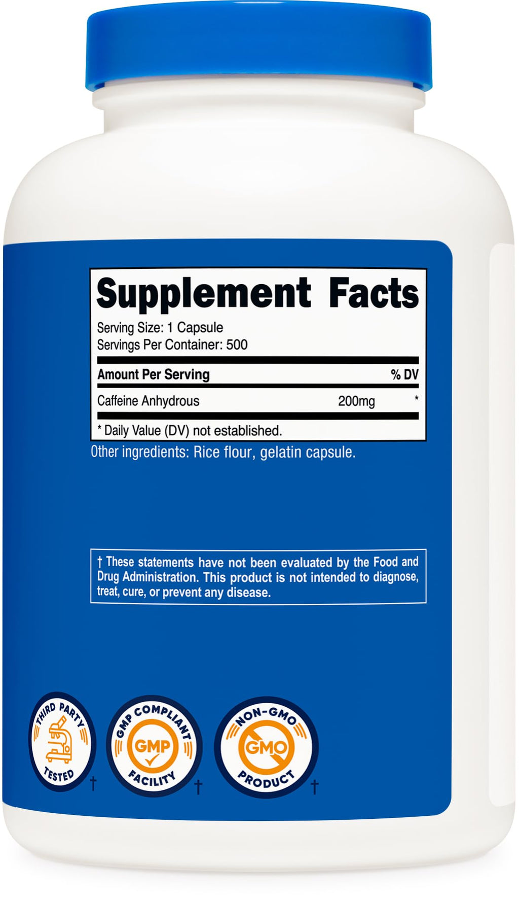 Nutricost Caffeine Pills 200mg Per Serving (500 Caps)