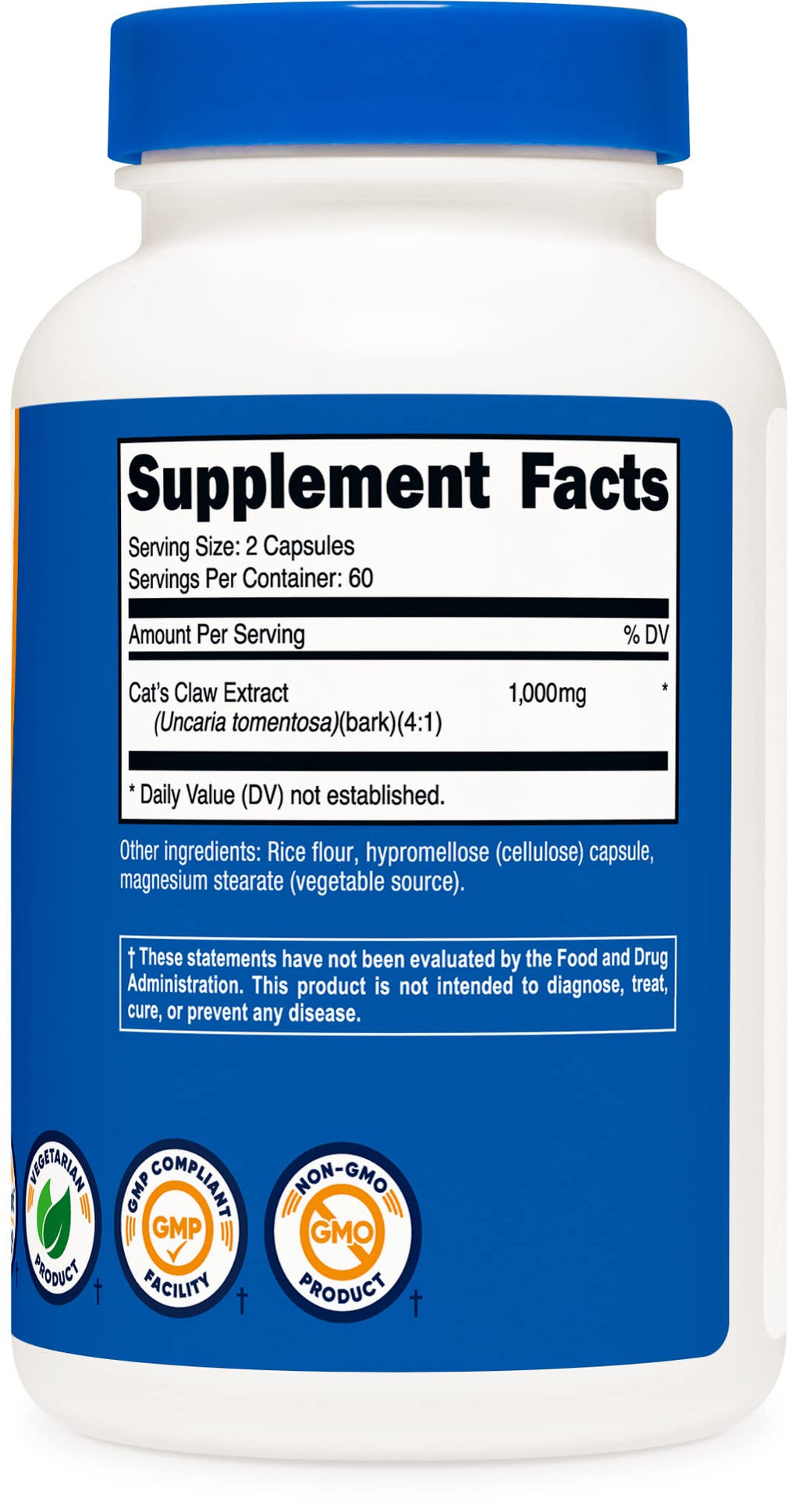 Nutricost Cat's Claw 1000mg - 120 Vegetarian Capsules | Non-GMO & Gluten Free