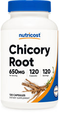Nutricost Chicory Root 650mg per Capsule – 120 Plant-Based Capsules, Non-GMO & Gluten Free