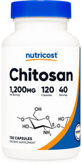 Nutricost Chitosan Supplement (1,200mg) – 120 Capsules | 40 Servings | Gluten & GMO-Free