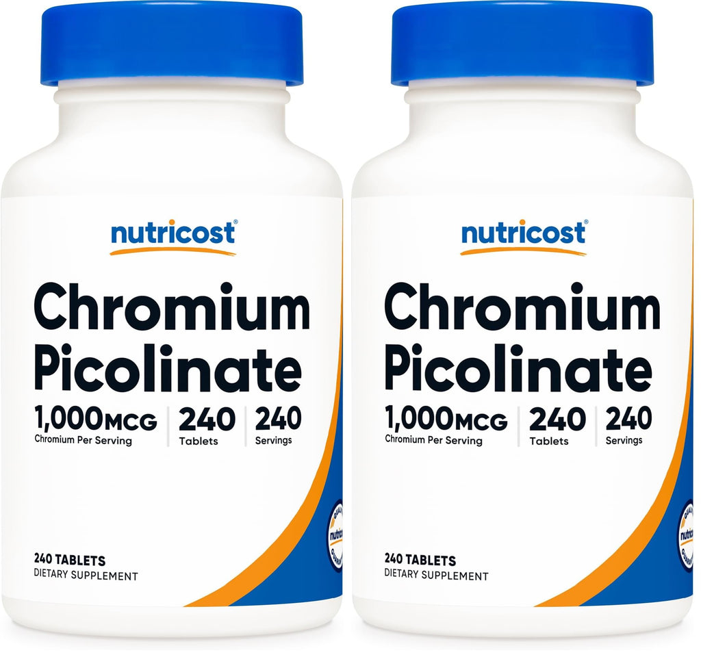 Nutricost Chromium 1000mcg - 240 Tablets | Gluten Free, Non-GMO (Pack of 2)