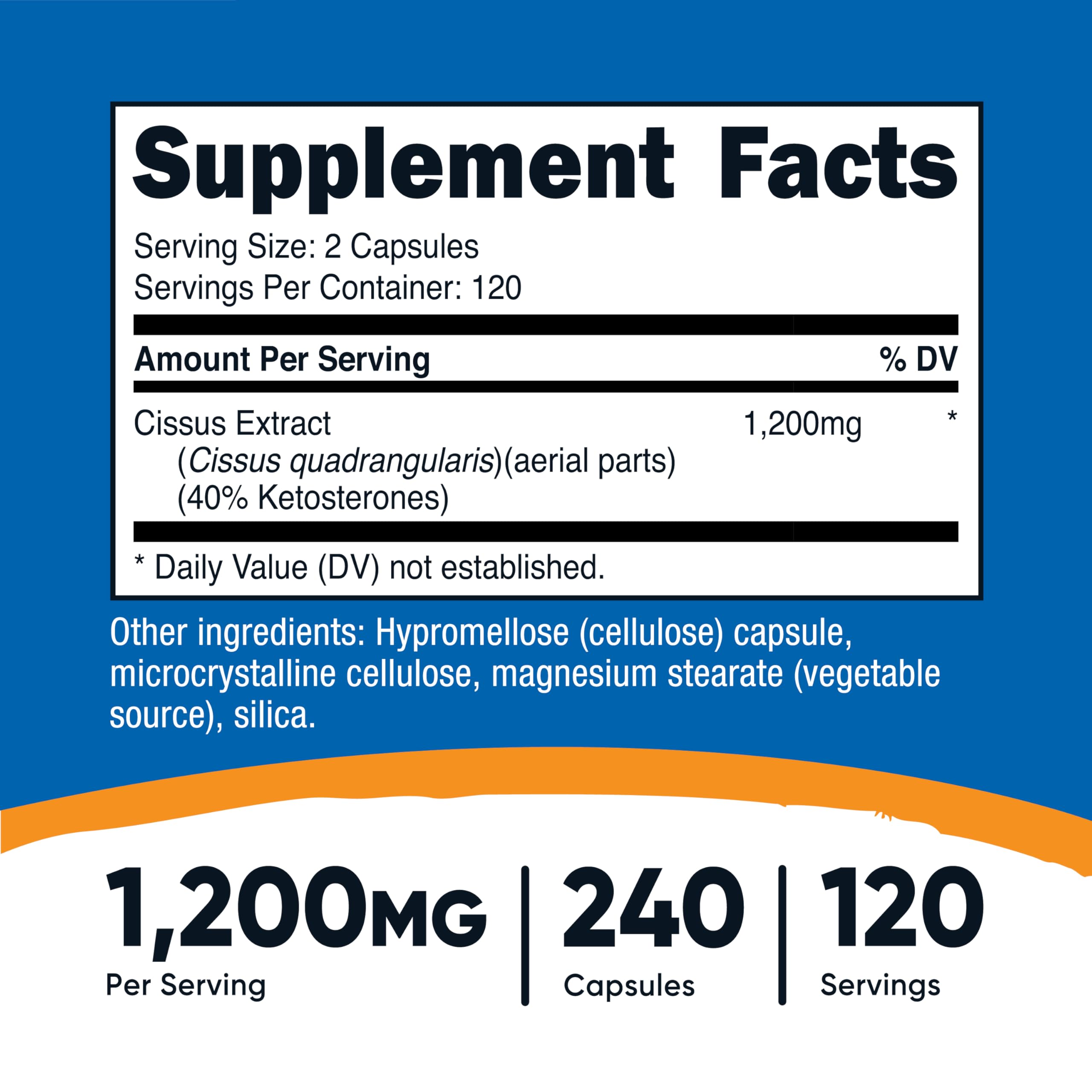 Nutricost Cissus Quadrangularis 1200mg – 240 Capsules | Gluten Free, Non-GMO, Vegetarian