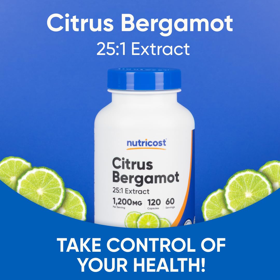 Nutricost Citrus Bergamot Capsules 1,200 mg – 25:1 Extract, 60 Servings (Pack of 2)