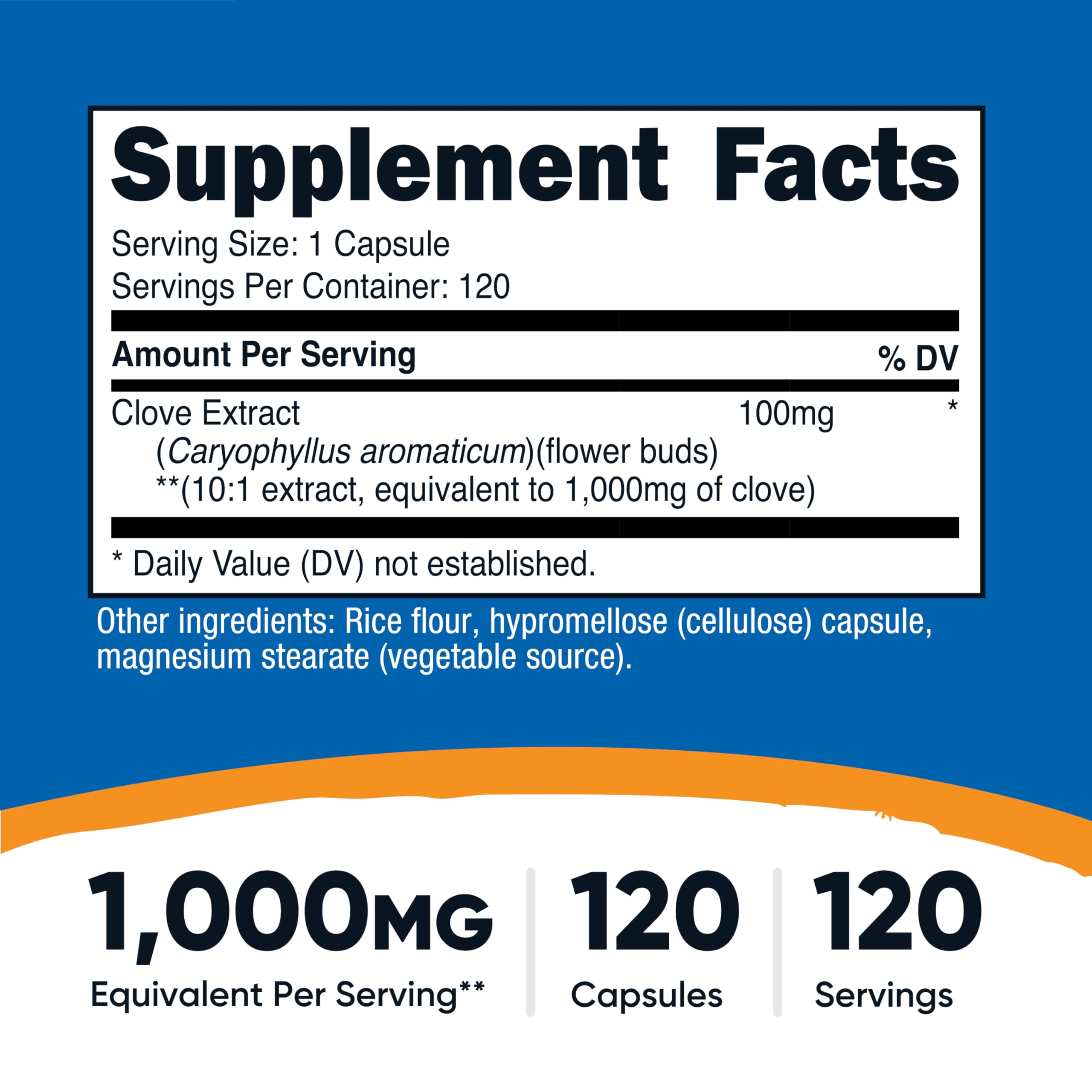 Nutricost Clove 10:1 Extract 1000mg - 120 Capsules | Vegan, GMO Free, Gluten Free
