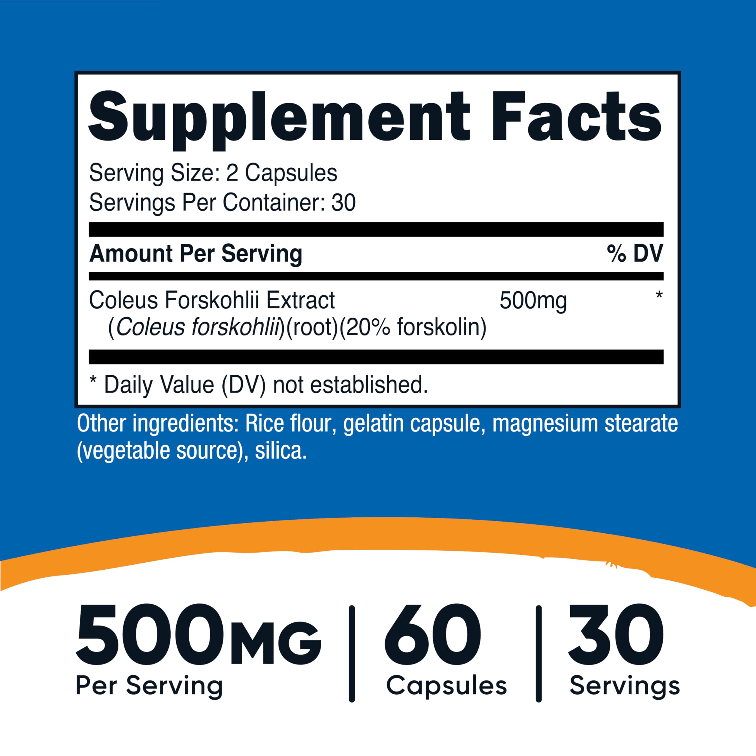 Nutricost Coleus Forskohlii 500mg - 60 Capsules | Maximum Strength Formula