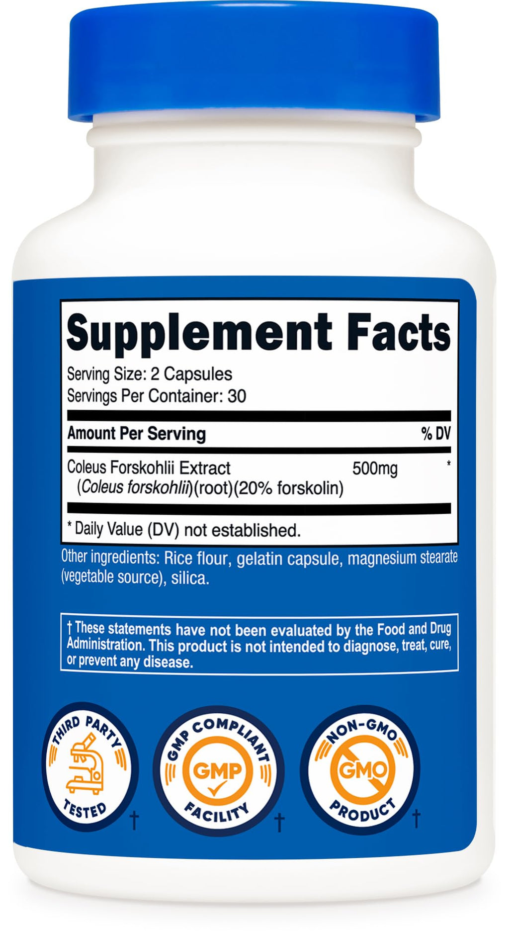 Nutricost Coleus Forskohlii 500mg - 60 Capsules | Maximum Strength Formula