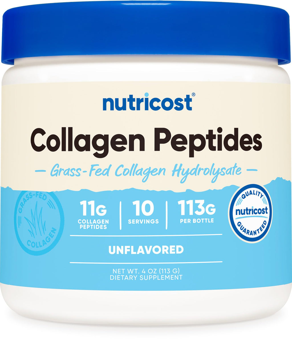 Nutricost Collagen Peptides Powder 4 oz Unflavored | Type I & III, Grass-Fed
