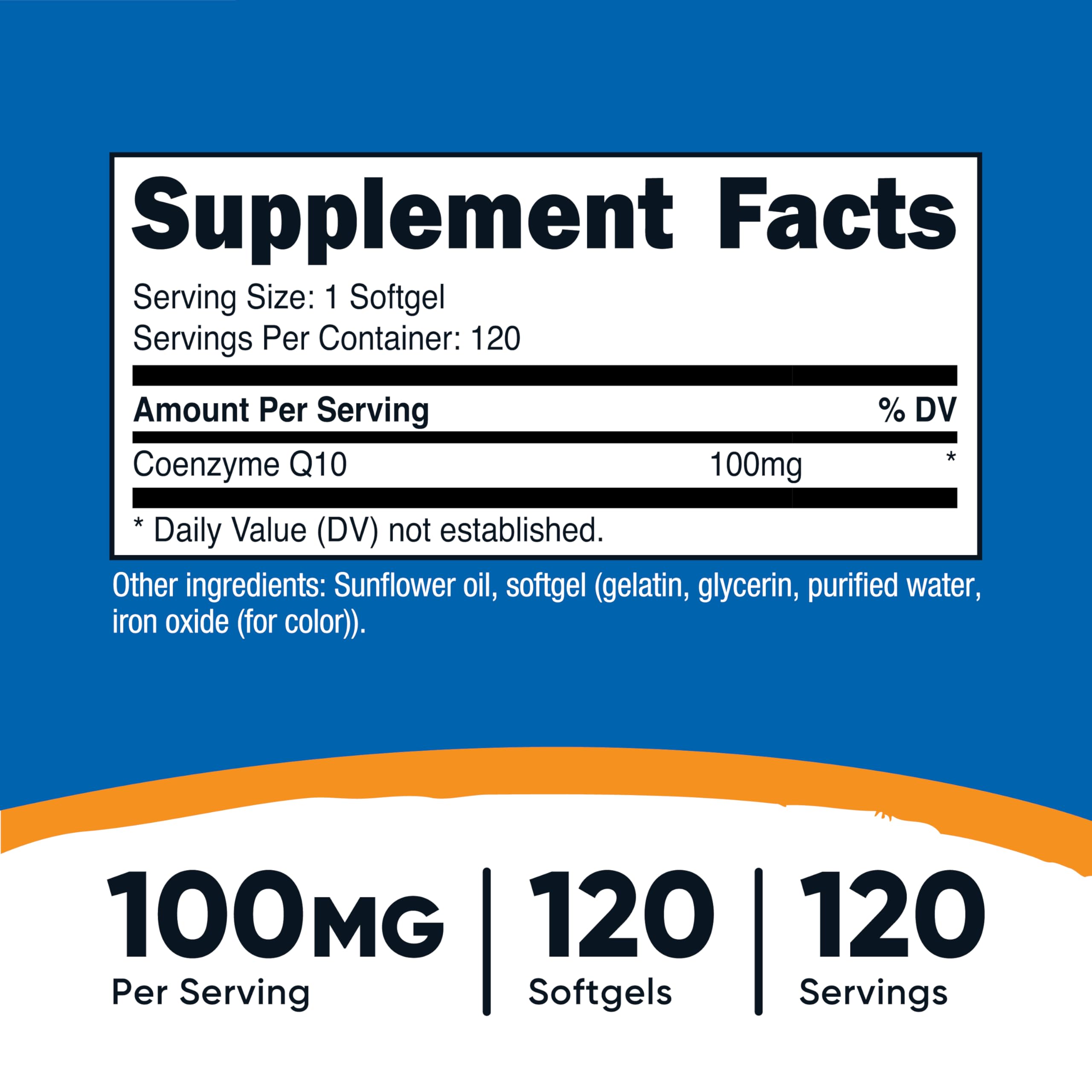 Nutricost CoQ10 Softgels (120 Servings, 100 mg) – High Absorption, Gluten Free & Non-GMO