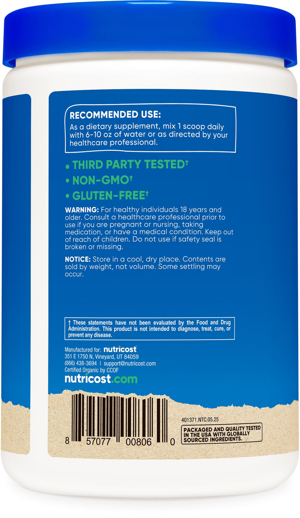 Nutricost Organic Cordyceps Powder 250g – USDA Organic, Non-GMO, Gluten Free