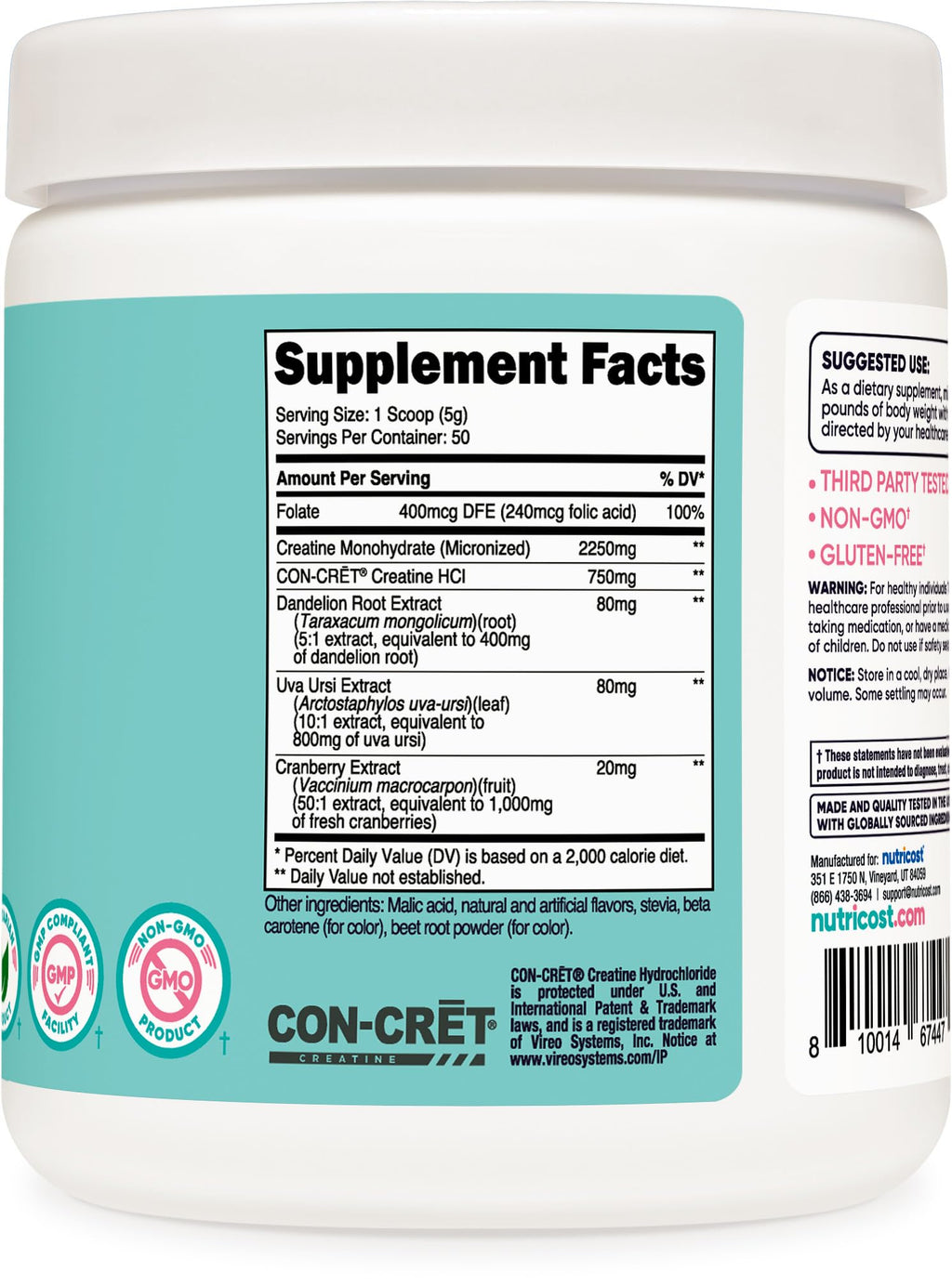 Nutricost Creatine Monohydrate Powder for Women – Peach Mango, 50 Servings
