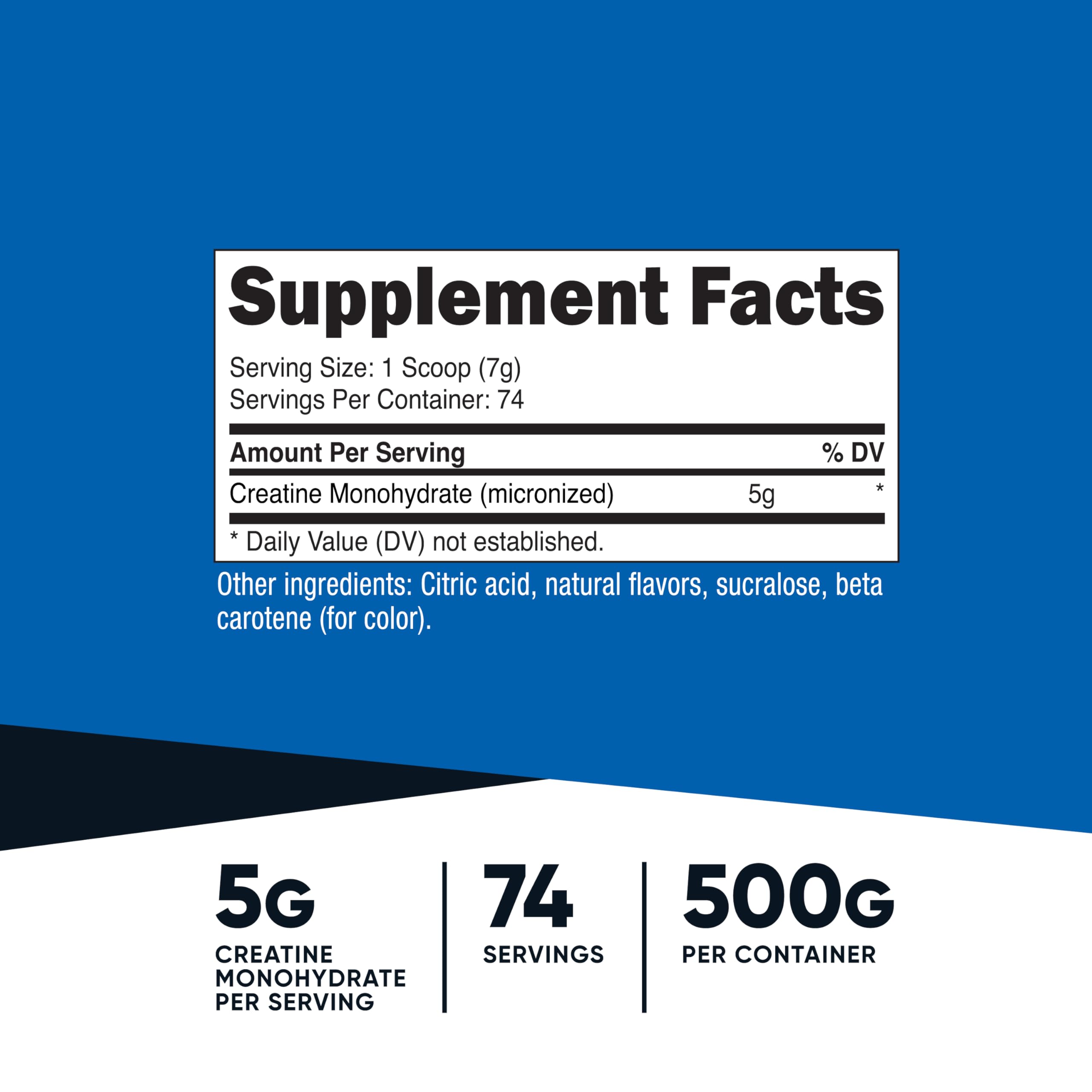 Nutricost Creatine Monohydrate Powder Mandarin Orange (500g) – Micronized, Vegan, Non-GMO, Gluten Free