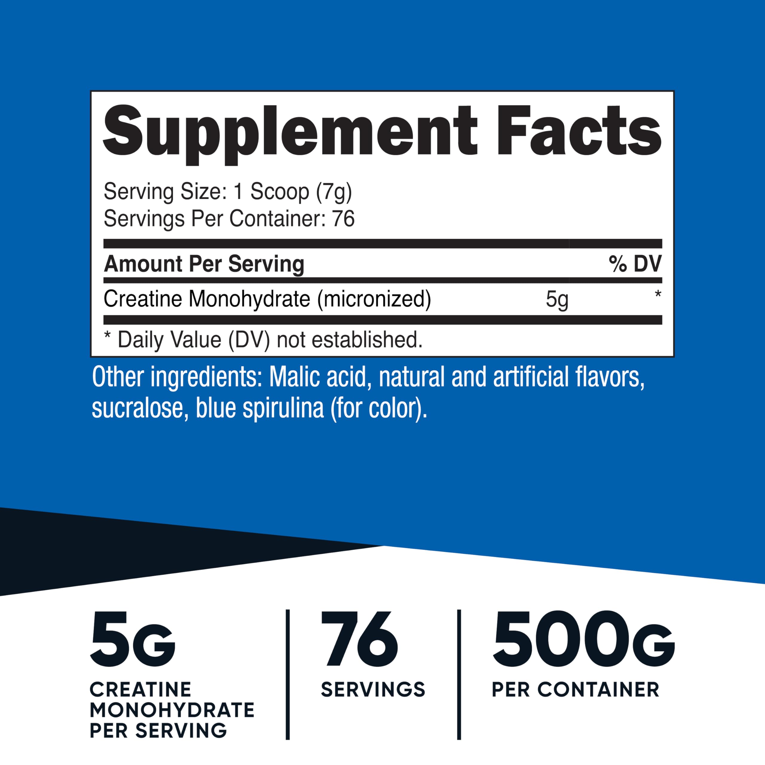 Nutricost Creatine Monohydrate Powder Blue Raspberry - 500 g | 1.1 LBS