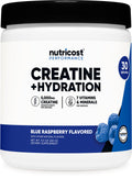 Nutricost Creatine Monohydrate + Hydration Blue Raspberry – 30 Servings