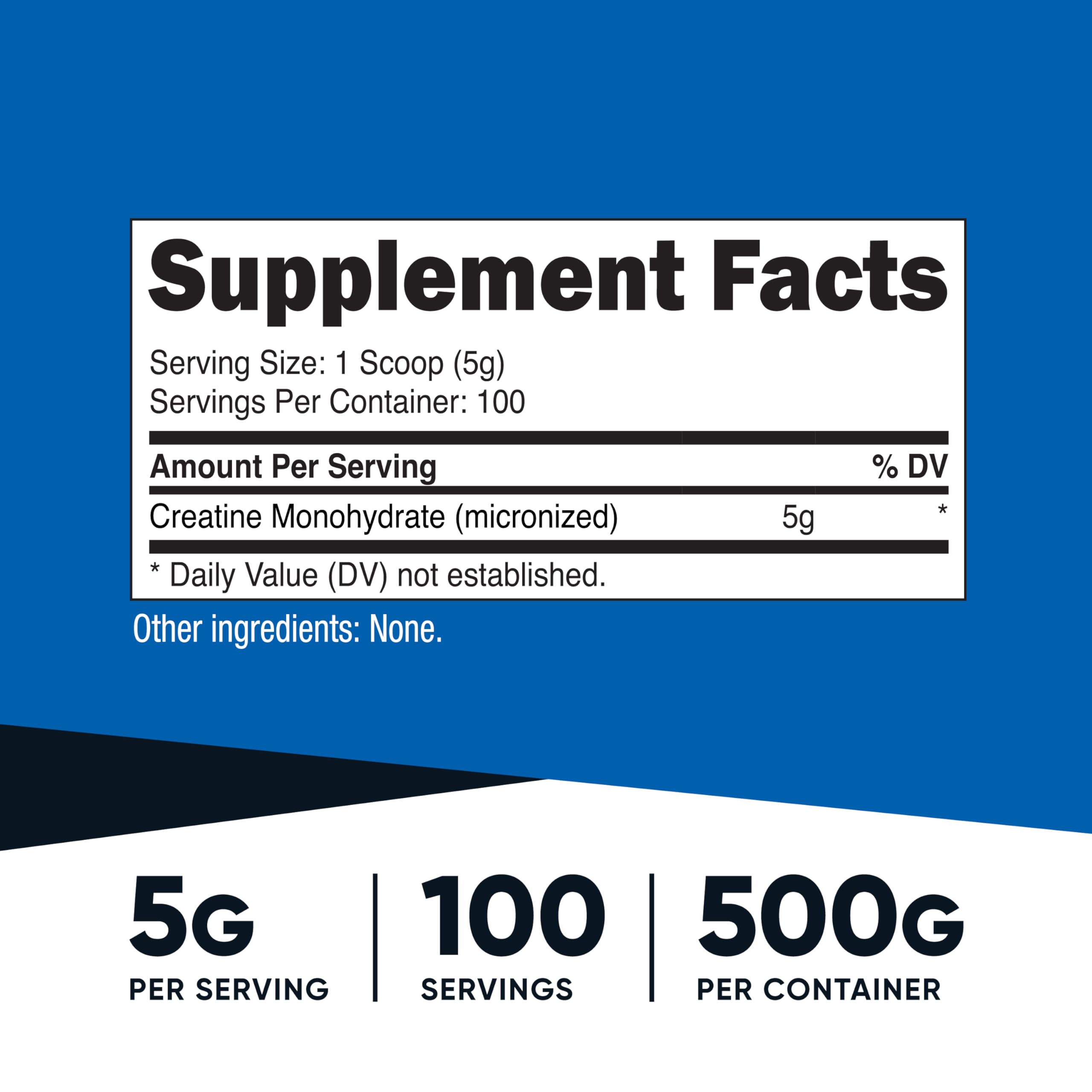 Nutricost Creatine Monohydrate Micronized Powder 500g – 5g Serving, 100 Servings
