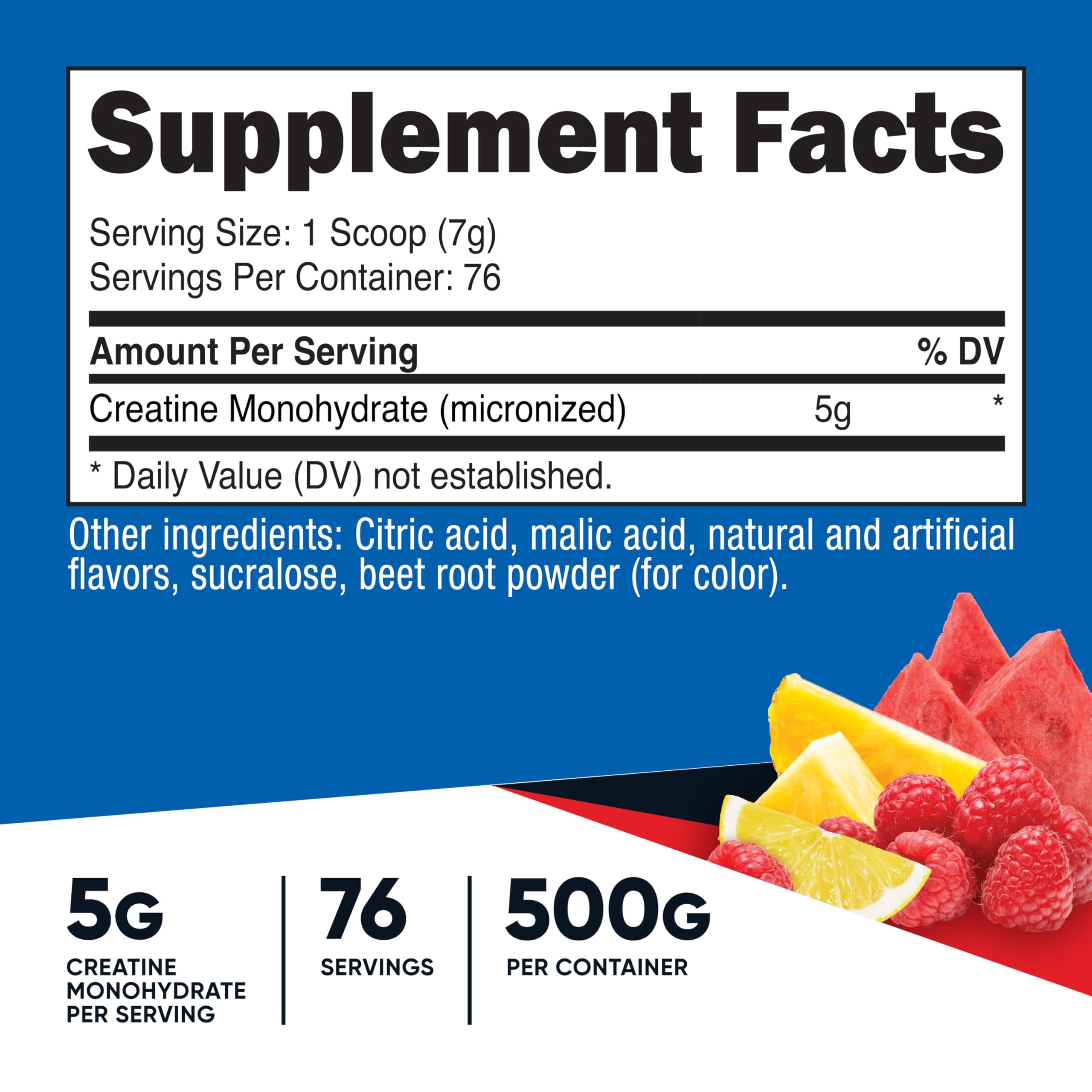 Nutricost Creatine Monohydrate Powder – Fruit Punch 500g