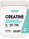 Nutricost Creatine Monohydrate Powder for Women - Micronized, Unflavored, 100 Servings