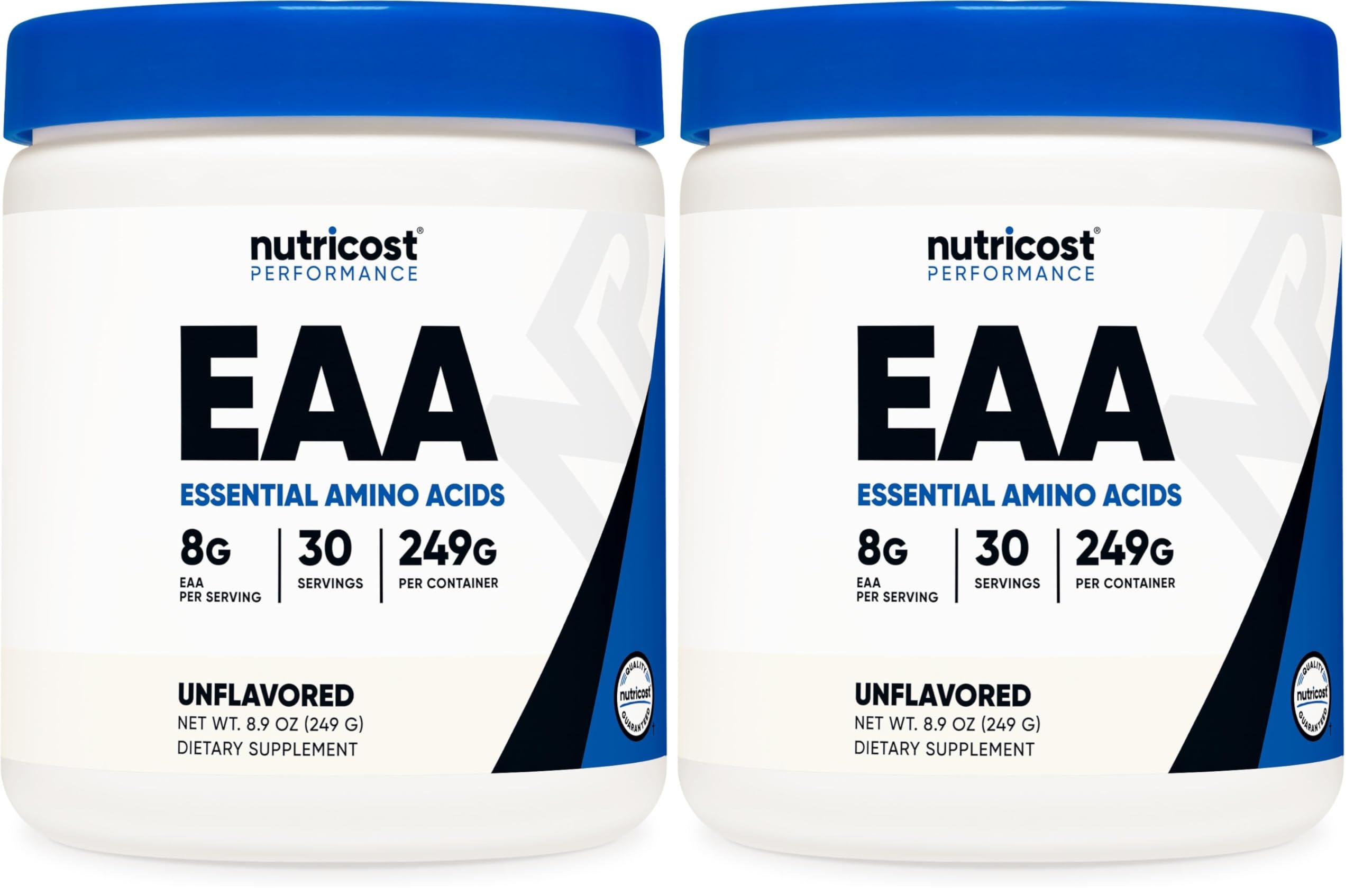 Nutricost EAA Powder 30 Servings (Unflavored) – Essential Amino Acids | Non-GMO, Gluten Free, Vegetarian (Pack of 2)