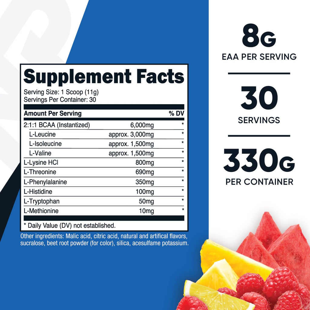Nutricost EAA Powder 30 Servings (Fruit Punch) – Essential Amino Acids, Non-GMO, Gluten Free, Vegetarian Friendly