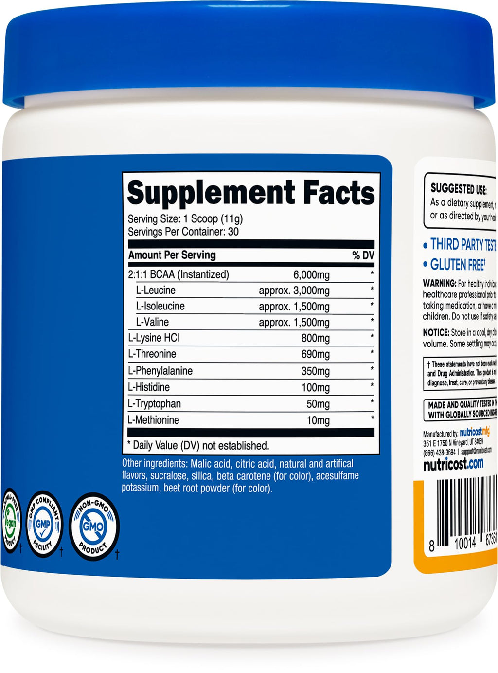Nutricost EAA Powder Peach Mango – 30 Servings | Essential Amino Acids
