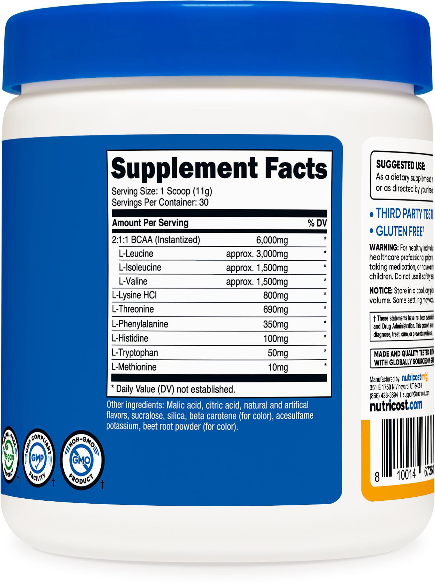 Nutricost EAA Powder Peach Mango – 30 Servings | Essential Amino Acids