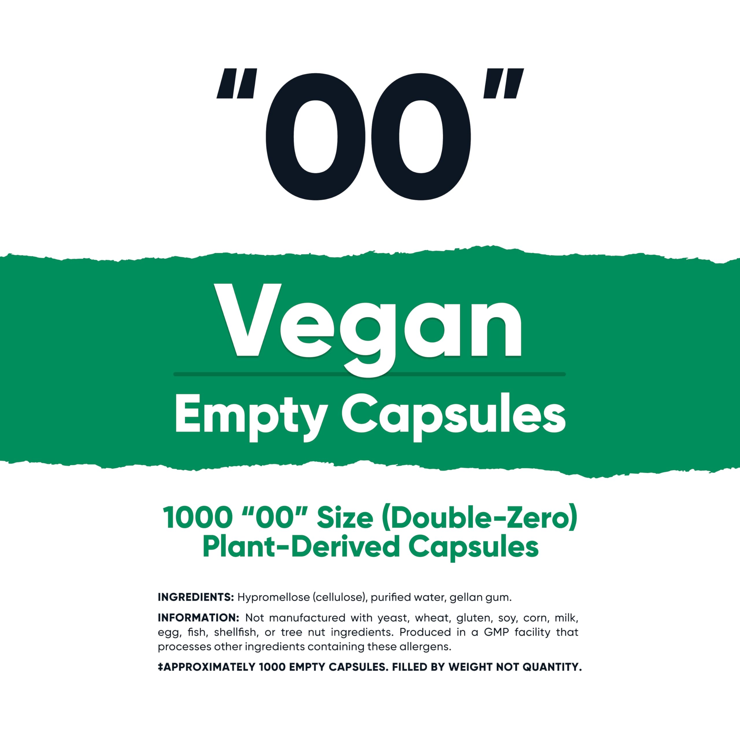 Nutricost Empty Capsules Size 00 – 1000 Clear Plant-Based Capsules (Kosher, Halal, Non-GMO, Soy Free, Gluten Free, Vegetarian)