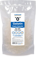 Nutricost Empty Gelatin Capsules Size 0 (500 Count) – Clear, Kosher, Non-GMO, Soy Free, Gluten Free