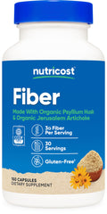 Nutricost Fiber Capsules – Organic Psyllium Husk & Jerusalem Artichoke, 150 Caps