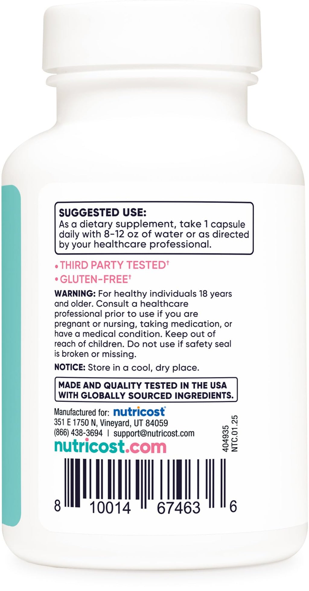 Nutricost Folic Acid for Women 1200 mcg – 120 Veggie Caps, B12 & Biotin | Non-GMO, Gluten Free