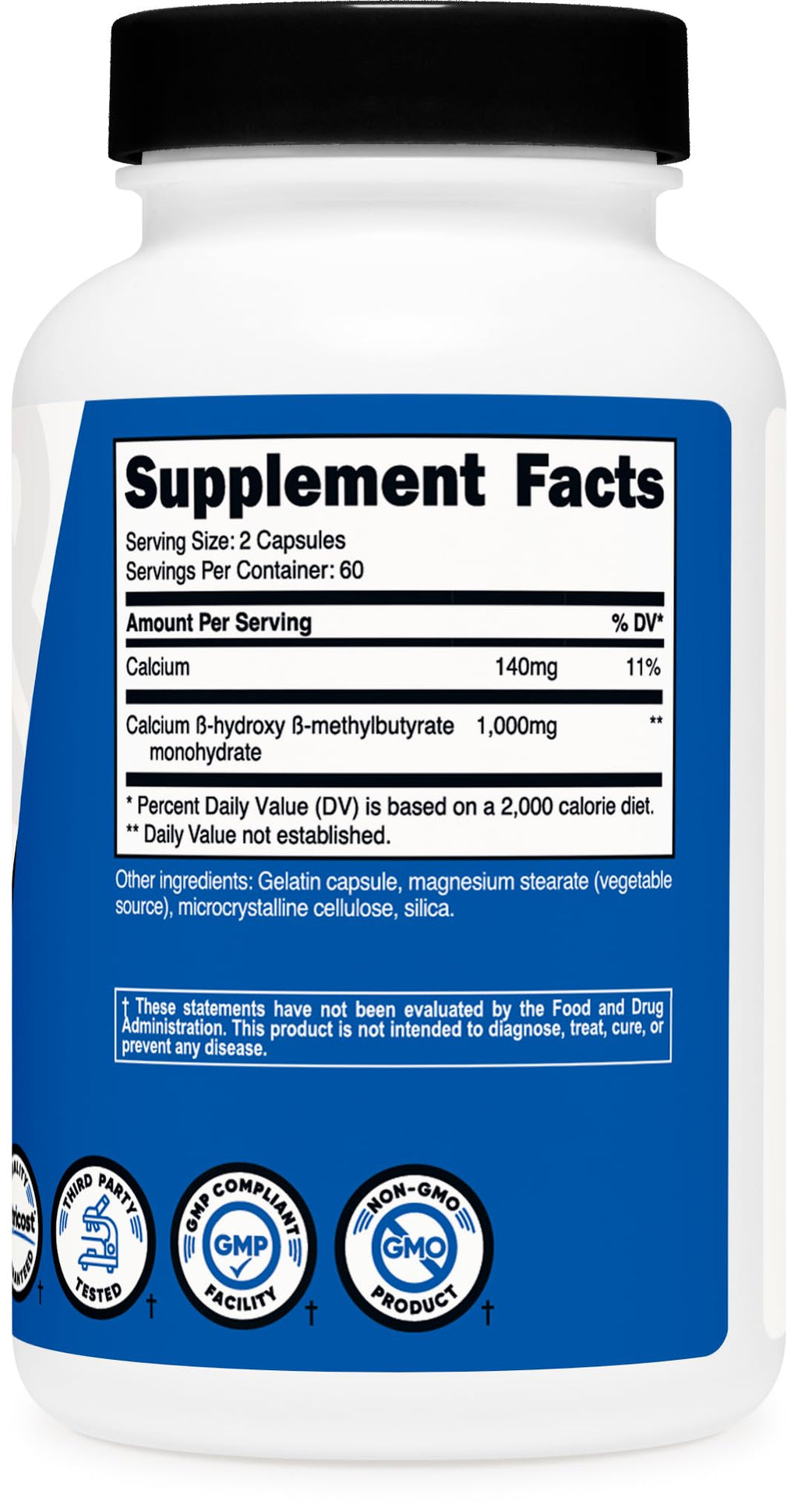 Nutricost HMB 1000mg | 120 Capsules | Gluten Free & Non-GMO
