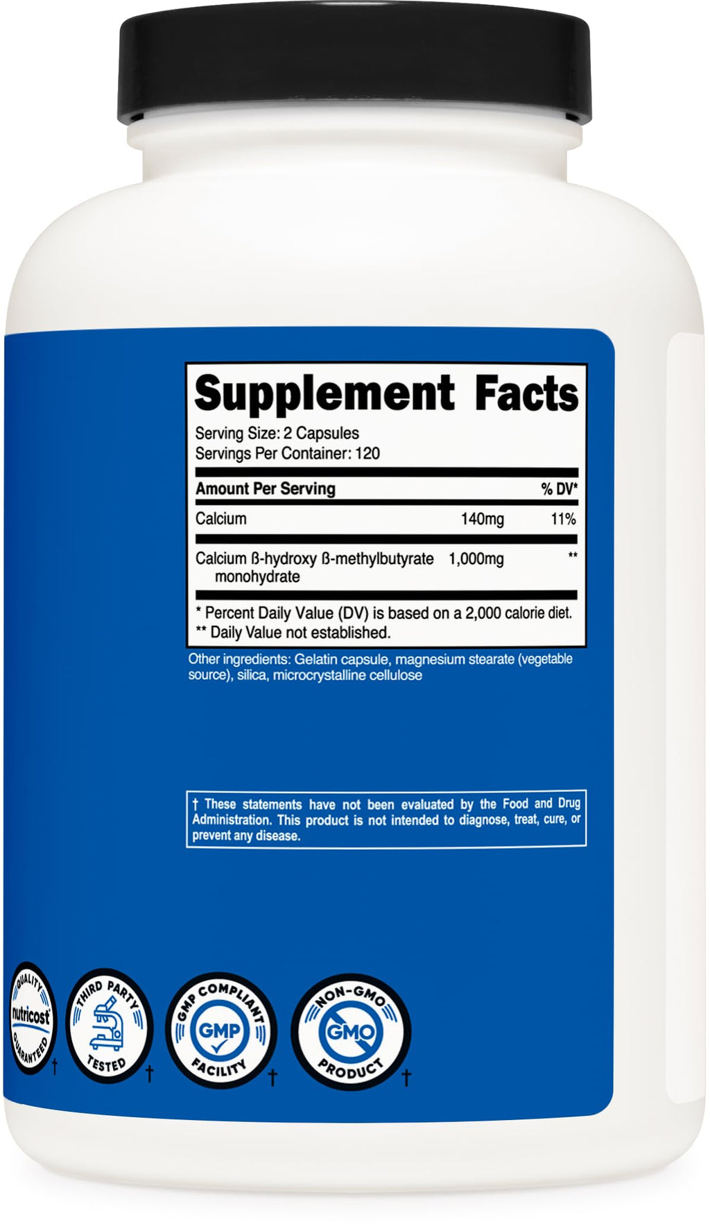 Nutricost HMB 1000mg - 240 Capsules | 120 Servings | Gluten Free & Non-GMO