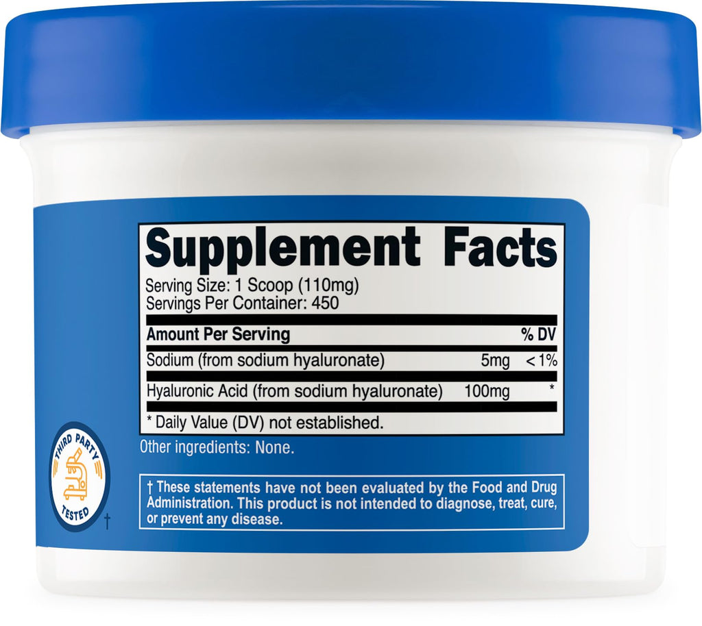 Nutricost Hyaluronic Acid Powder 50 Grams - Water Soluble, Fine Powder, Gluten Free, Non-GMO