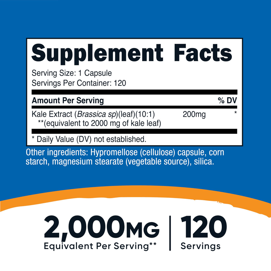 Nutricost Kale Extract (2000 mg Equivalent) 120 Capsules | Vegan, Gluten-Free