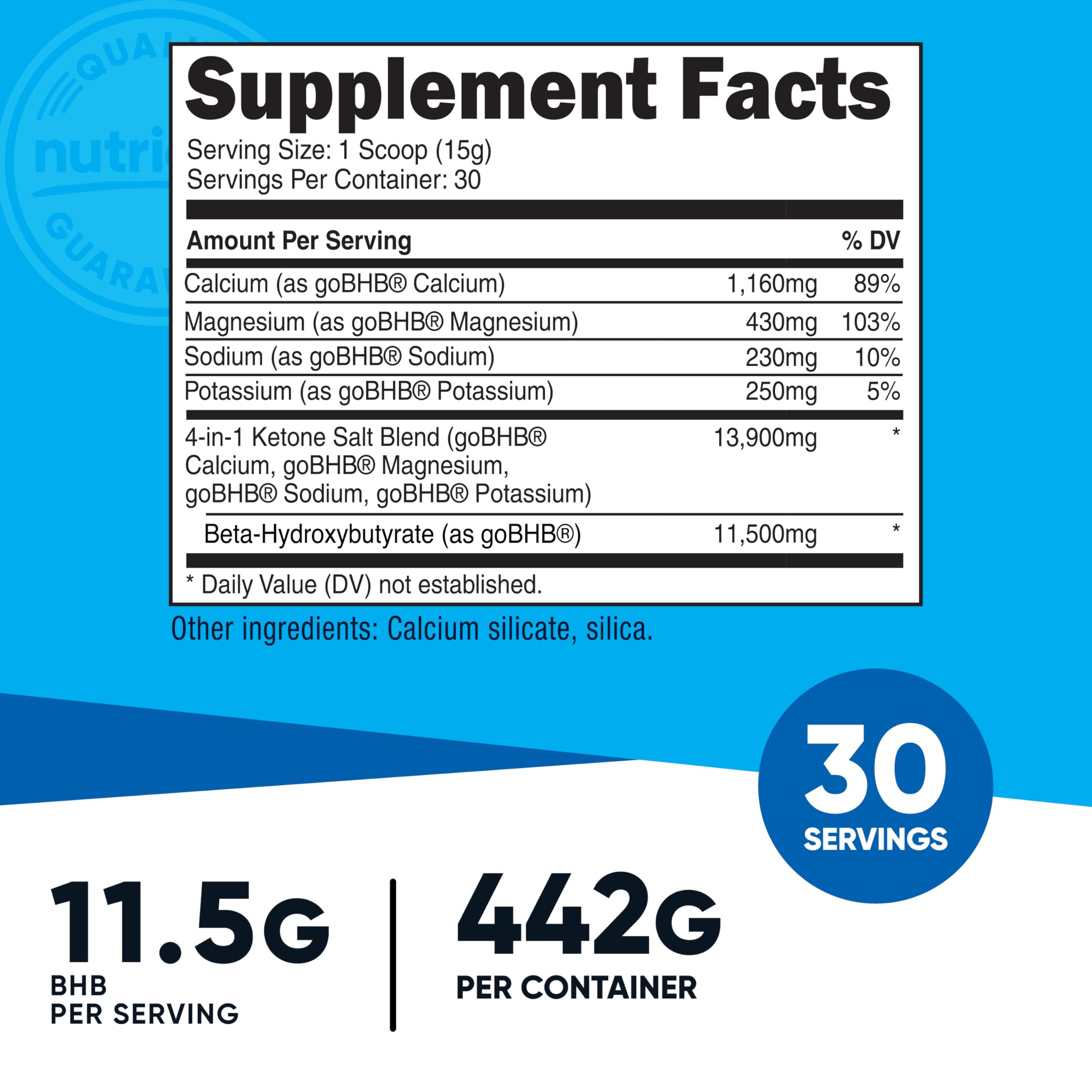 Nutricost Keto BHB Exogenous Ketones 4-in-1 – 30 Servings, 12g BHB Per Serving, Unflavored Ketone Salts