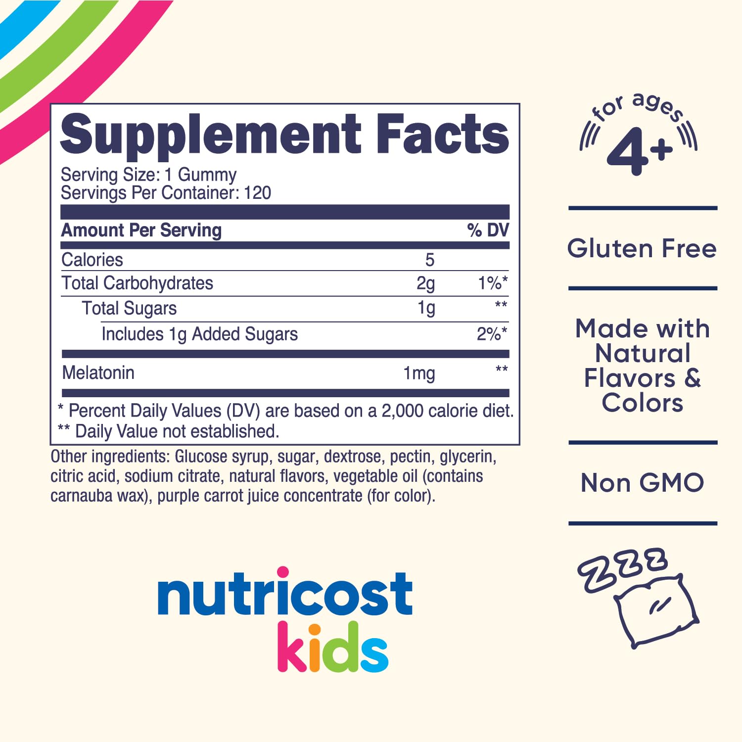 Nutricost Kids Melatonin Gummies 1mg - 120 Gummies Strawberry Flavor (Pack of 2)