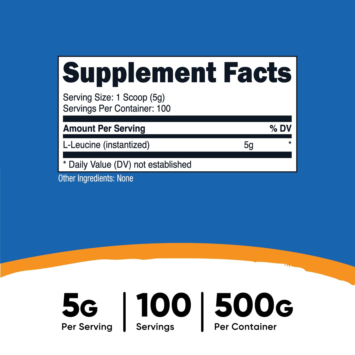 Nutricost Pure L-Leucine Powder 500g - 5g Per Serving | Gluten Free