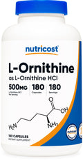 Nutricost L-Ornithine 500mg - 180 Capsules | Non-GMO & Gluten Free