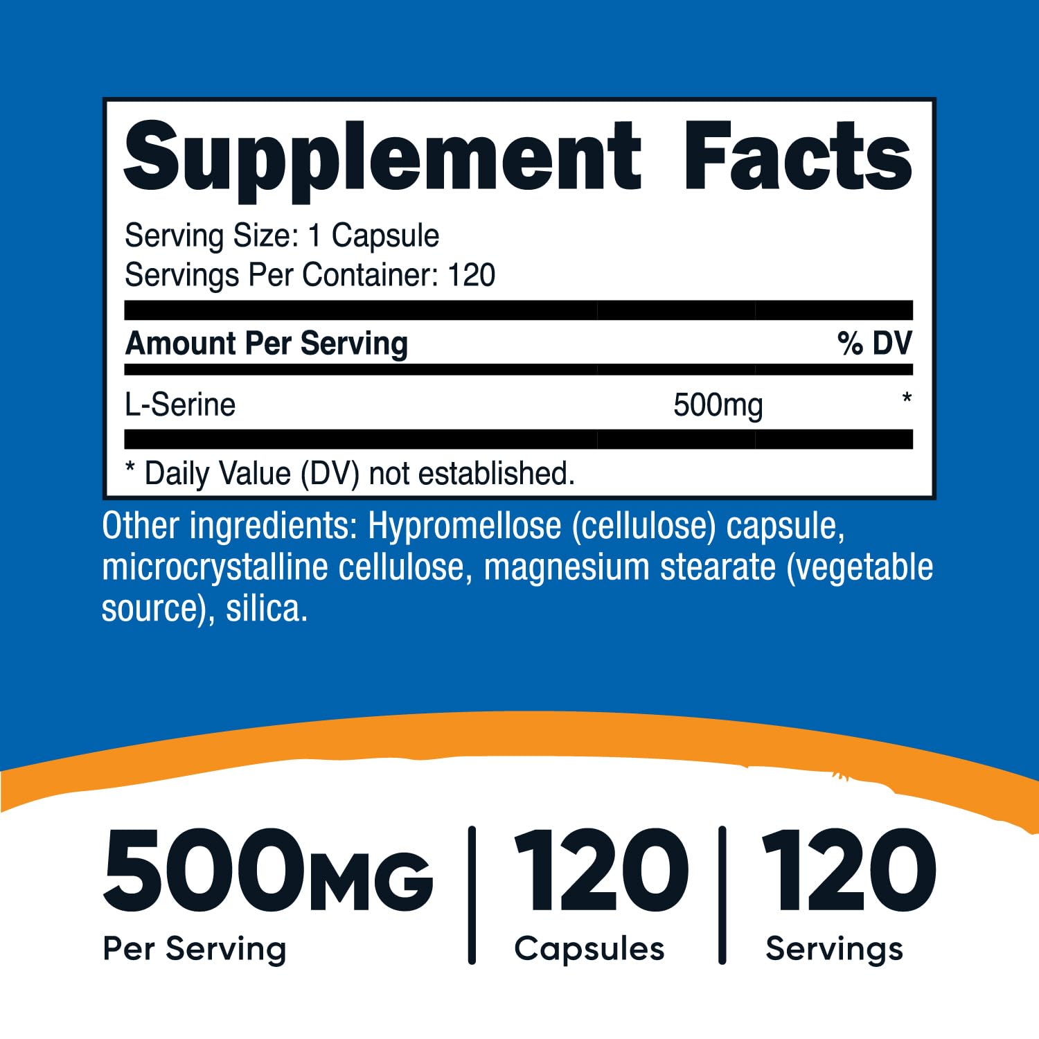 Nutricost L-Serine 500mg – 120 Vegetarian Capsules, Non-GMO, Gluten Free