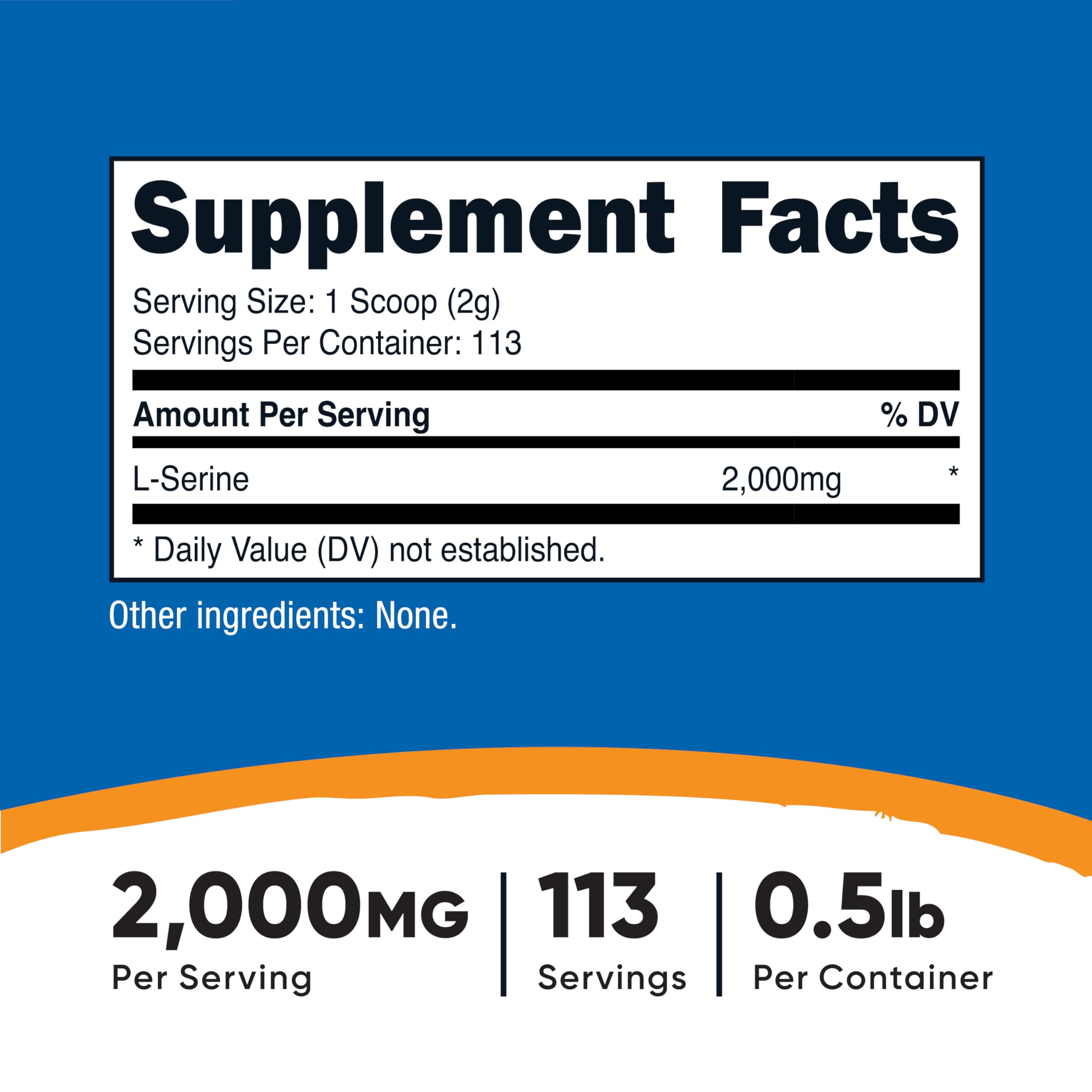 Nutricost L-Serine Powder - 113 Servings, 2000 mg/Serving | Gluten Free, Non-GMO