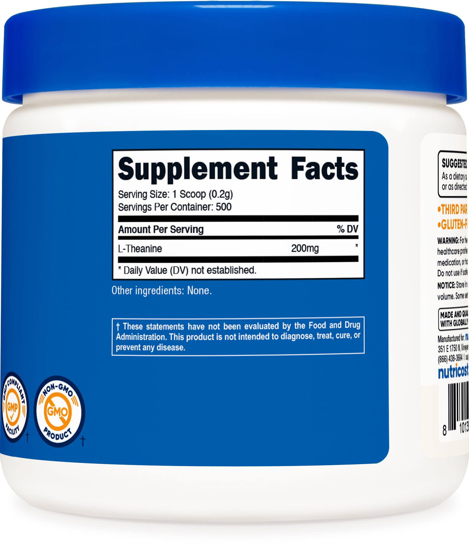 Nutricost L-Theanine Powder 100 Grams - Gluten Free & Non-GMO