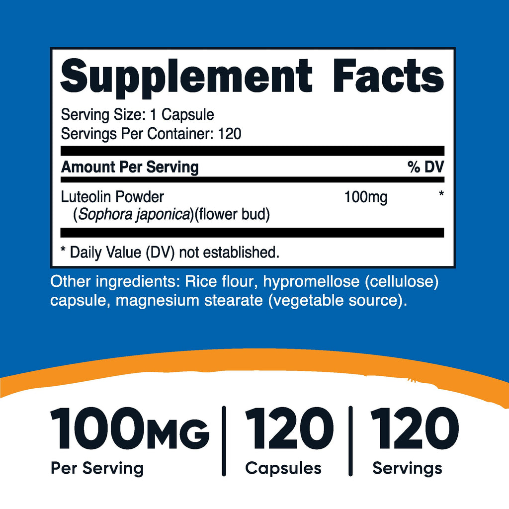 Nutricost Luteolin 100mg – 120 Capsules | Vegetarian, Non-GMO, Gluten Free