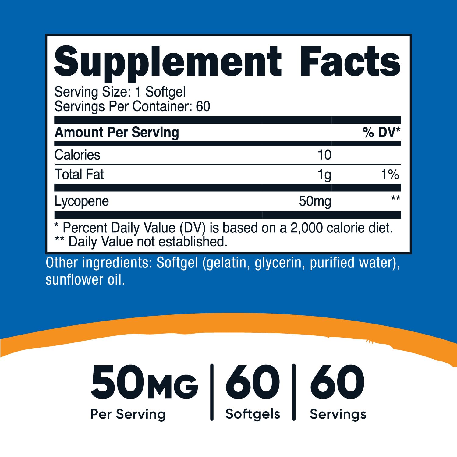 Nutricost Lycopene 50mg Softgels – 60-Count | Non-GMO, Gluten-Free