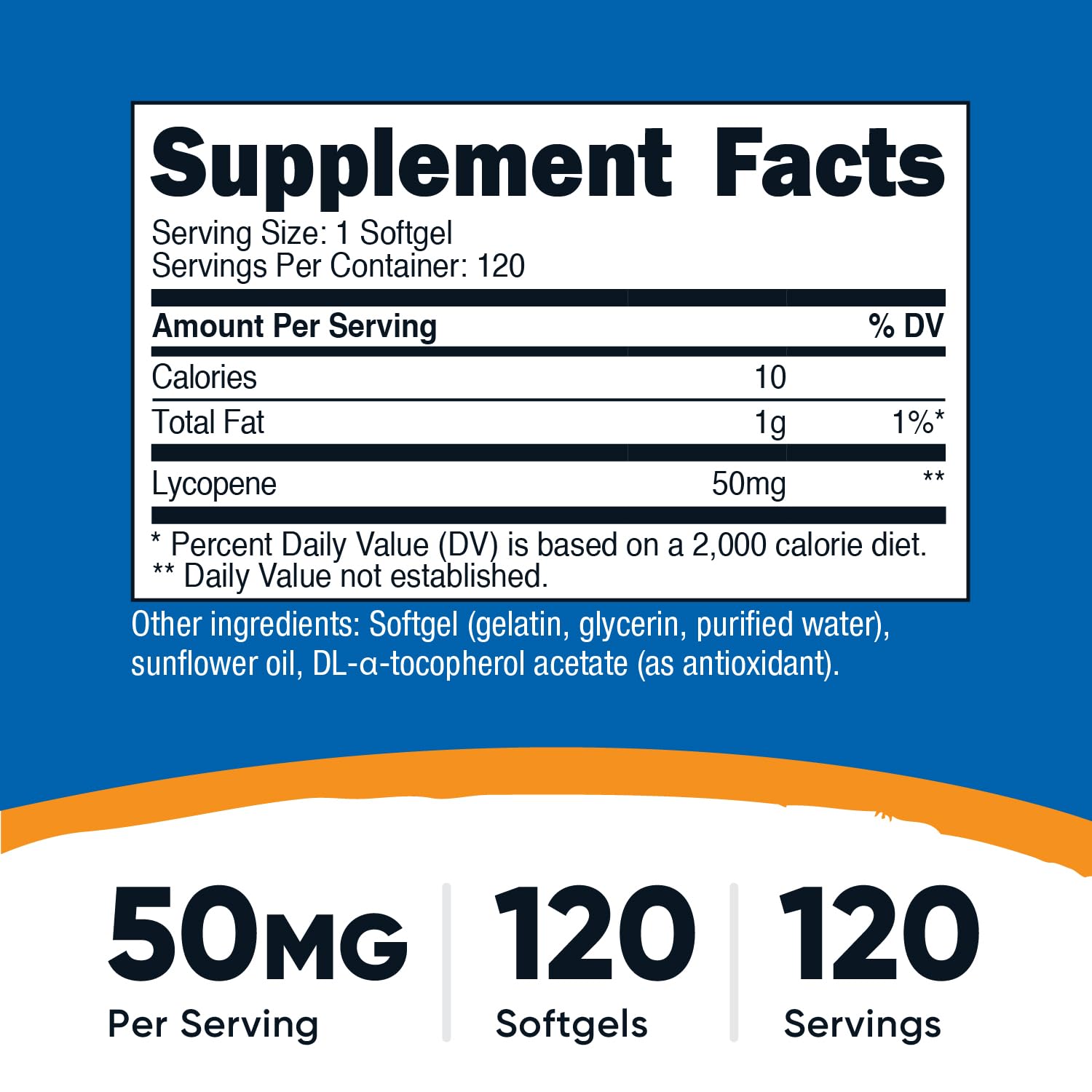 Nutricost Lycopene 50mg Softgels – 120 Softgels | Non-GMO, Gluten-Free