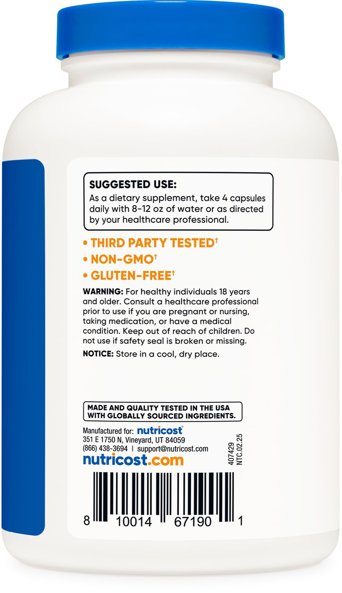 Nutricost Magnesium Citrate 420mg - 240 Veggie Capsules | Gluten Free & Non-GMO